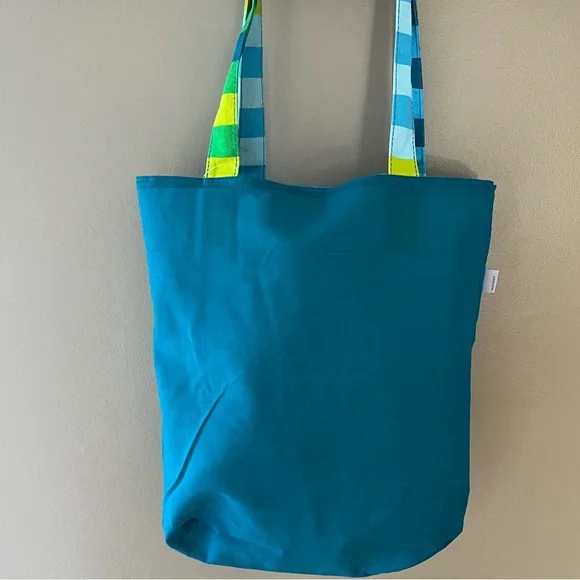 Striped Blue, Green and Yellow Tote Bag By Old Navy - Picture 11 of 13